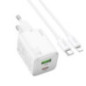 Phone charger USB A + USB C QC PD 3A 20W + cable USB C to Lightning N41 white