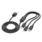 Cable 3in1 USB A to Lightning / Micro USB / USB C Hoco 2A X74 1 m black