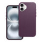 LEATHER MAG COVER case for IPHONE 16 Plus dark violet