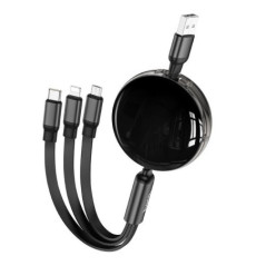 Cable 3in1 USB A to Lightnig / Micro USB / USB C Hoco 2A 1 m X78 black