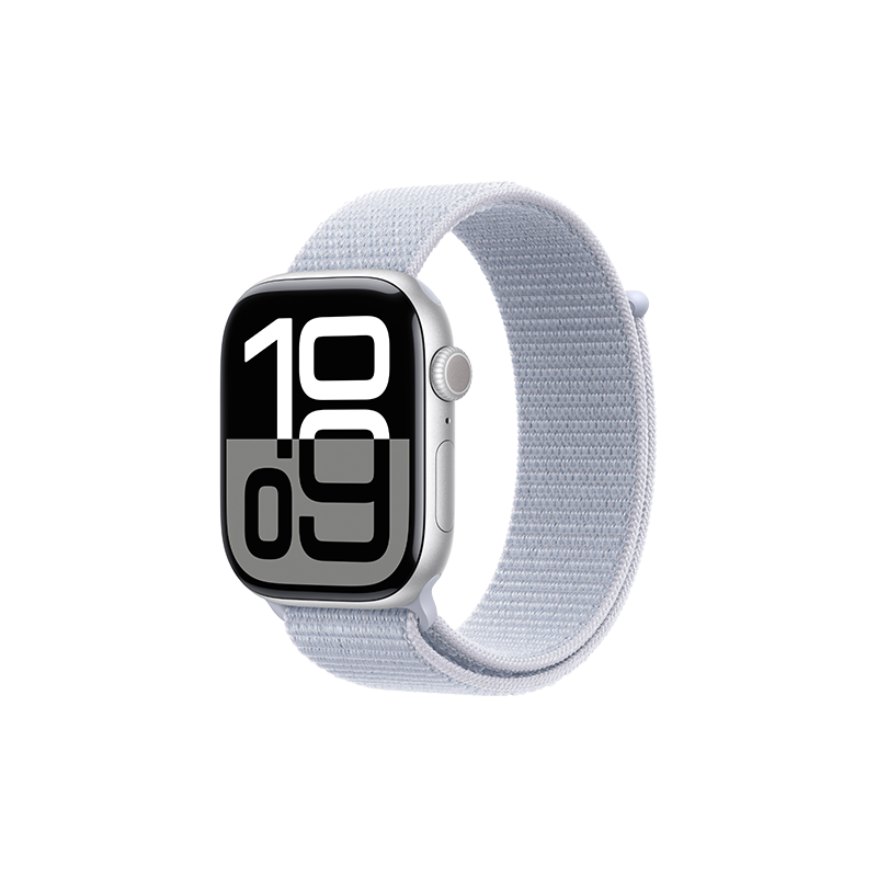 Watch Apple Watch Series 10 GPS 46mm Silver Aluminium Case with Sport Loop - Blue Cloud