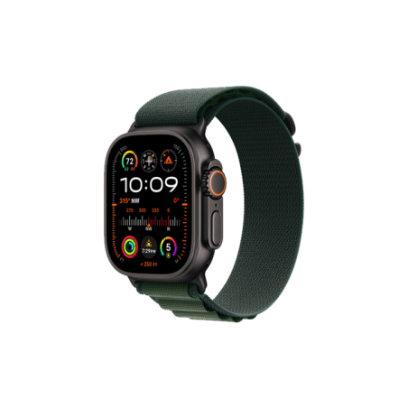 Watch Apple Watch Ultra 2 (2024) LTE 49mm Black Titanium Case with Alpine Loop L - Dark Green