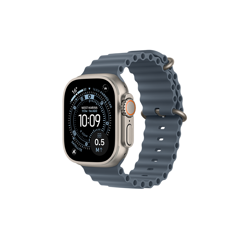 Watch Apple Watch Ultra 3 (2025) 5G 49mm Natural Titanium Case with Ocean Band - Anchor Blue