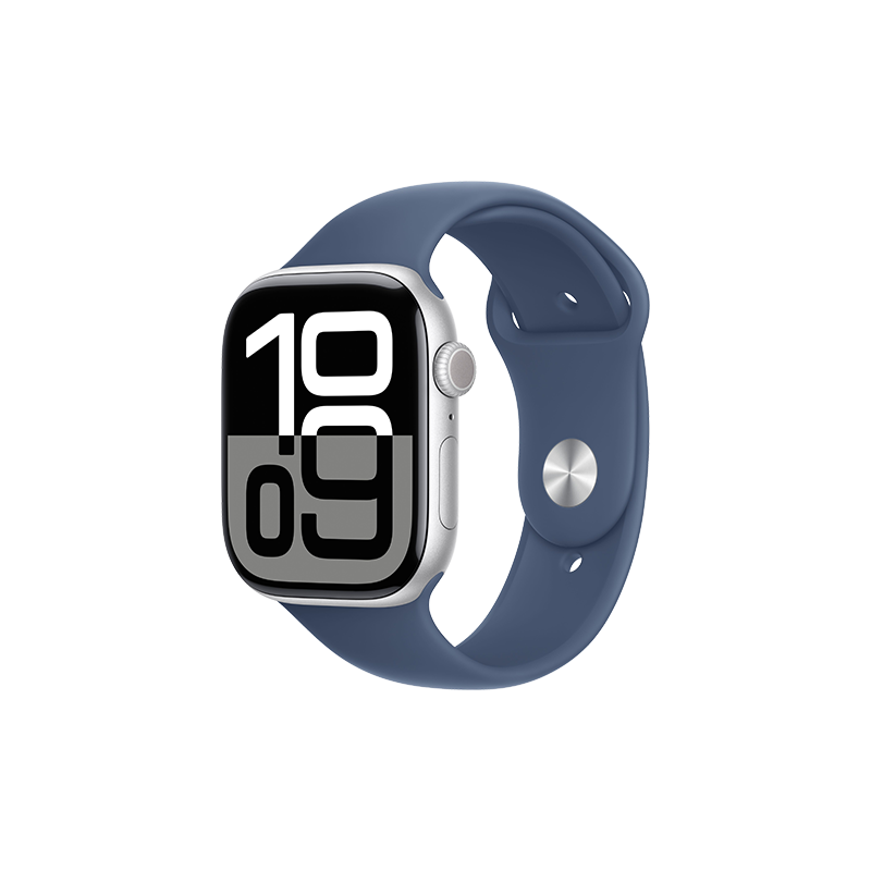 Watch Apple Watch Series 10 GPS 46mm Silver Aluminium Case with Sport Band M/L - Denim