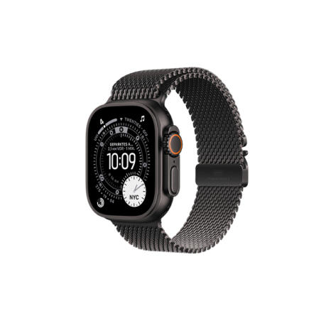 Watch Apple Watch Ultra 3 (2025) 5G 49mm Black Titanium Case with Black Titanium Milanese Loop M - Black
