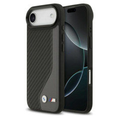 BMW case for IPHONE 17 Air compatible with MagSafe BMHMP17M25PCCSCAK (PU Carbon Logo) anthracite