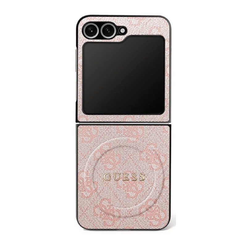 GUESS case for SAMSUNG Z Flip7 compatible with MagSafe GUHMZF7P4MSEGCP (Magnetic 4G PU W/ Classic) pink