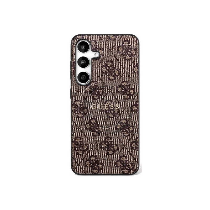 GUESS case for SAMSUNG S25 FE compatible with MagSafe GUHMS25FEG4GFRW (Ring Classic Logo) brown