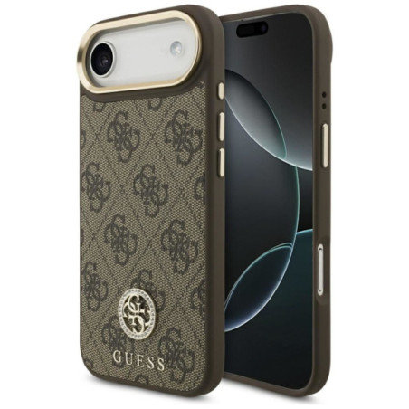GUESS case for IPHONE 17 Air compatible with MagSafe GUHMP17MP4GRMDEW (PU W/ 4G Strass Logo) brown