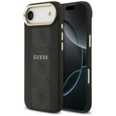 GUESS case for IPHONE 17 Air compatible with MagSafe GUHMP17MPG4SEMCK (PU W/ 4G Stripe) black