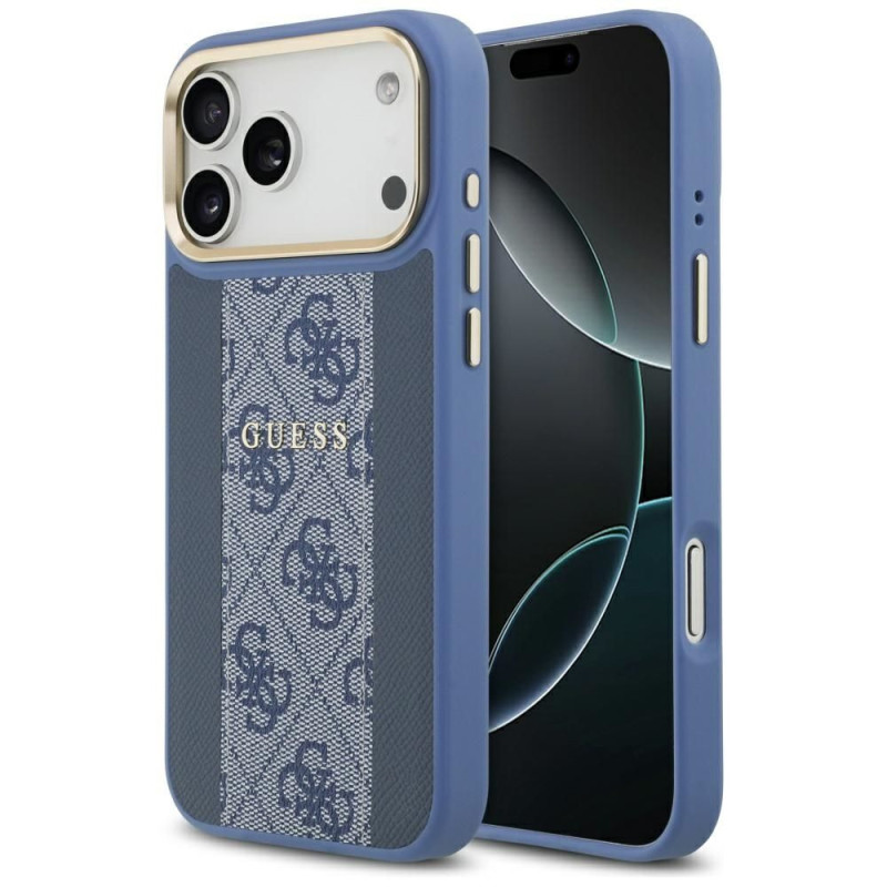 GUESS case for IPHONE 17 Pro Max compatible with MagSafe GUHMP17XPG4SEMCB (PU W/ 4G Stripe) blue GUESS case for IPHONE 17 Pro Max compatible with MagSafe GUHMP17XPG4SEMCB (PU W/ 4G Stripe) blue