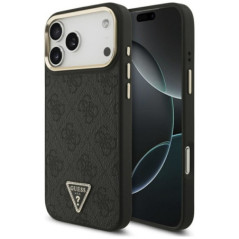 GUESS case for IPHONE 17 Pro Max compatible with MagSafe GUHMP17XP4GTDGMK (4G PU W/ Triangle Logo) gold black