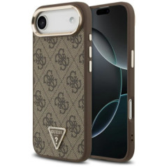 GUESS case for IPHONE 17 Air compatible with MagSafe GUHMP17MP4GTDGMW (4G PU W/ Triangle Logo) gold brown