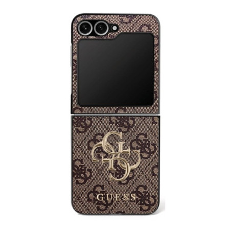 GUESS case for SAMSUNG Z Flip7 GUHCZF74GMGBR (PU Leather 4G Metal Logo) brown