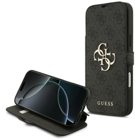 GUESS book case for IPHONE 17 Pro Max GUBKP17X4GMGGR (PU 4G Metal Logo) black