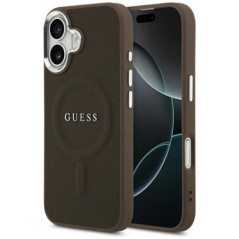 GUESS case for IPHONE 17 compatible with MagSafe GUHMP17SPSAREGSW (PU W/ Classic Logo) brown
