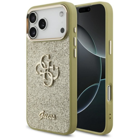 GUESS case for IPHONE 17 Pro Max GUHCP17XHG4SGCD (Fixed Glitter Big 4G Metal Frame) gold