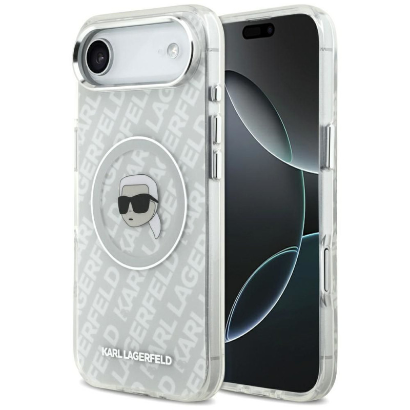 KARL LAGERFELD case for IPHONE 17 Air compatible with MagSafe KLHMP17MHMKBKHOG (IML KL Head Logo) gray