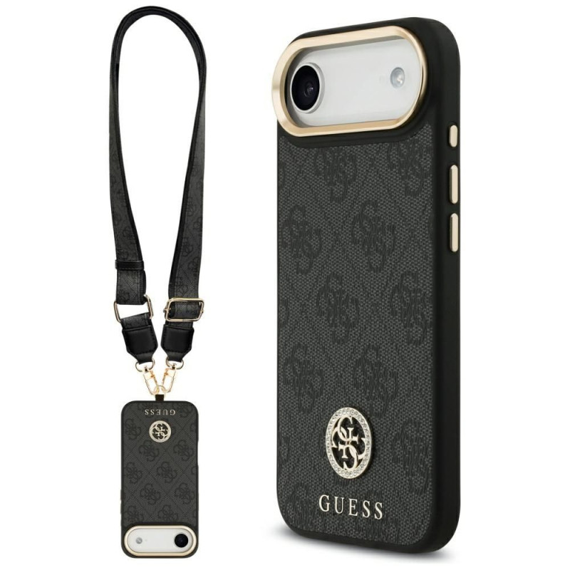 GUESS case for IPHONE 17 Air compatible with MagSafe GUHMP17MP4G4DCSK (PU W/ Strass Logo & Big Strap Metal Buttons) black GUESS case for IPHONE 17 Air compatible with MagSafe GUHMP17MP4G4DCSK (PU W/ Strass Logo & Big Strap Metal Buttons) black