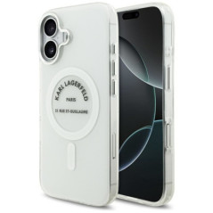 KARL LAGERFELD case for IPHONE 17 compatible with MagSafe KLHMP17SHKRSGPT (IML Karl RSG Logo) transparent