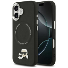 KARL LAGERFELD case for IPHONE 17 compatible with MagSafe KLHMP17SPSMLRKCK (PU K&C Pins) black