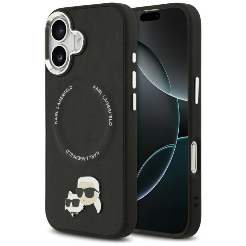 KARL LAGERFELD case for IPHONE 17 compatible with MagSafe KLHMP17SPSMLRKCK (PU K&C Pins) black