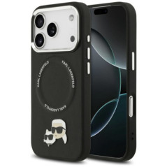 KARL LAGERFELD case for IPHONE 17 Pro Max compatible with MagSafe KLHMP17XPSMLRKCK (PU K&C Pins) black