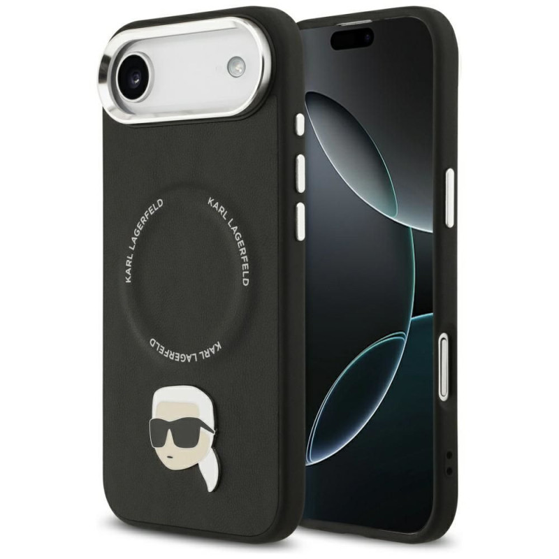 KARL LAGERFELD case for IPHONE 17 Air compatible with MagSafe KLHMP17MPSMLRKLK (PU Karl Pin) black