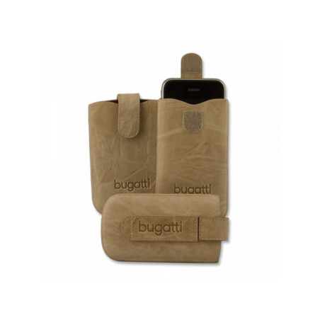 BUGATTI SlimCase Leder Unique sand/beige S mit EasyOut Technik (6,3 cm x 11,4 cm) - NEW VERSION