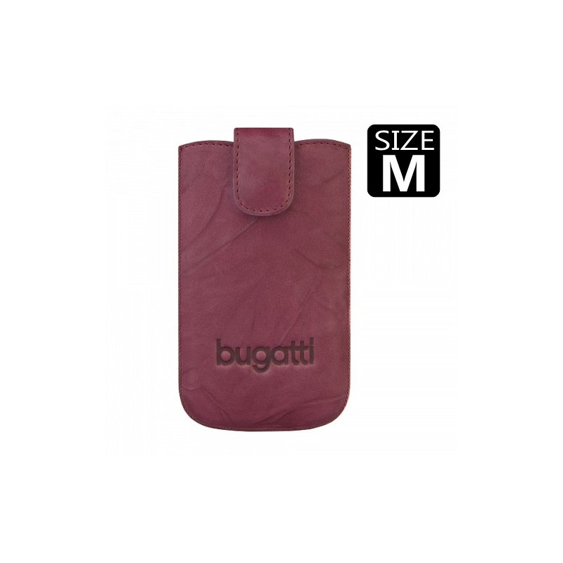 BUGATTI SlimCase Leder Unique Burgundy M mit EasyOut Technik (7,3 cm x 12,2 cm) schwarz