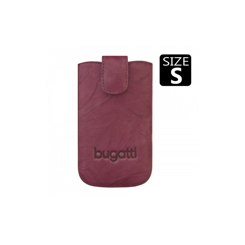 BUGATTI SlimCase Leder Unique violett Burgundy S mit EasyOut Technik (6,3 cm x 11,4 cm)