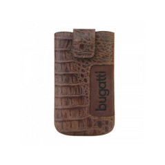 BUGATTI SlimCase Leder Croco Light Brown M mit EasyOut Technik (7