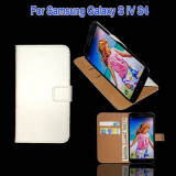 Ledertasche FLIP SLIMLINE ULTIMATE WALLET SERIES mit Standfunktion white für Samsung i9500 Galaxy S4
