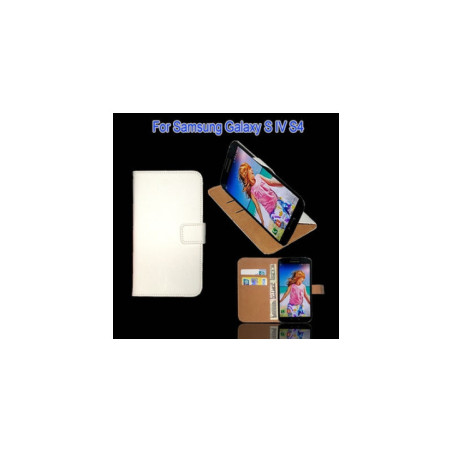 Ledertasche FLIP SLIMLINE ULTIMATE WALLET SERIES mit Standfunktion white für Samsung i9500 Galaxy S4