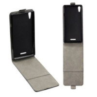 Ledertasche FLIP SLIMLINE FLEXI SERIES schwarz für Sony Xperia T3| Xperia Style|