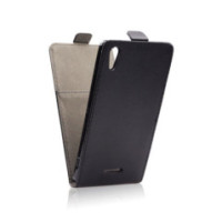 Ledertasche FLIP SLIMLINE FLEXI SERIES schwarz für Sony Xperia T3| Xperia Style|