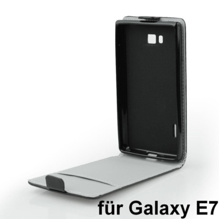 Ledertasche FLIP SLIMLINE FLEXI SERIES schwarz für Samsung E700 Galaxy E7|