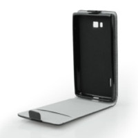 Ledertasche FLIP SLIMLINE FLEXI SERIES schwarz für HUAWEI P8 Lite|
