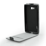 Ledertasche FLIP SLIMLINE FLEXI SERIES schwarz für HUAWEI P8 Lite|