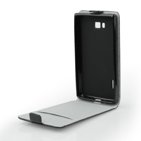 Ledertasche FLIP SLIMLINE FLEXI SERIES schwarz für HUAWEI P8 Lite|