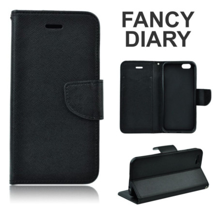 FLIP BOOK CASE FANCY DIARY schwarz für Wiko Robby|