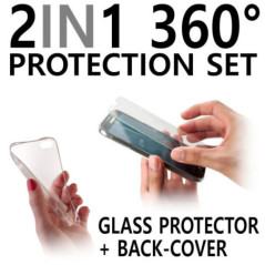 PROUD'S 360-Grad PROTECTION SET inkl. Display-Glas und Backcover für Sony Xperia E5|