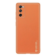 Dux Ducis Yolo elegant case made of soft TPU and PU leather for Samsung Galaxy S20 FE 5G orange