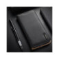 Dux Ducis Hivo Leather Flip Cover Genuine Leather Wallet For Cards And Documents für Samsung Galaxy S22 Ultra Black