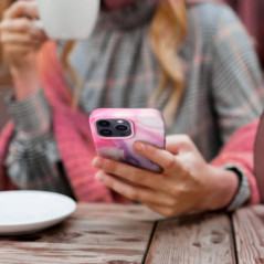 Back-Cover MAGSAFE-kompatibel Leather purple splash für Apple iPhone 13