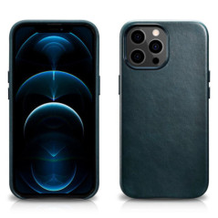 iCarer Oil Wax Premium Real Leather Case (MAGSAFE-kompatibel) black für Apple iPhone 13 Pro