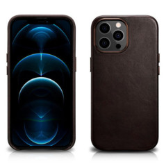 iCarer Oil Wax Premium Real Leather Case (MAGSAFE-kompatibel) coffee für Apple iPhone 13 Pro