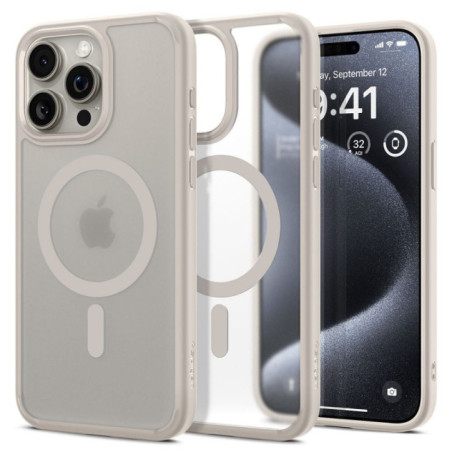 BACK-CASE Spigen Ultra Hybrid matte natural titanium für Apple iPhone 15 Pro