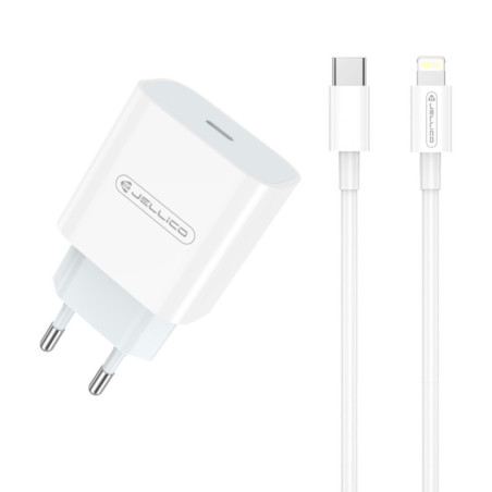 CHARGER USB-C + CABLE LIGHTNING 20W  JELLICO AK180 PD