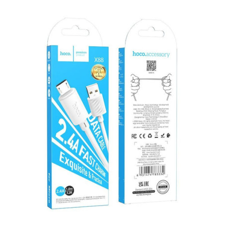 POWER-ADAPTER+CABLE HOME microUSB 100cm Hoco 2.4A